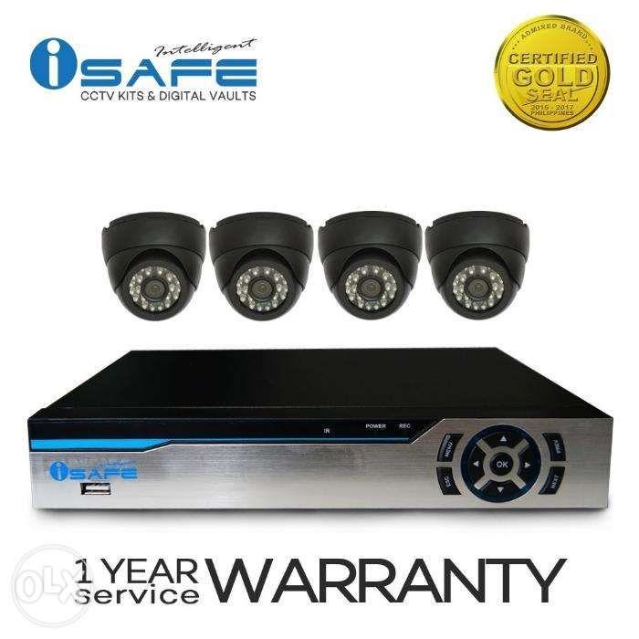 CCTV XVR Kit with 4 PCS Indoor Dome type 2mp Camera and 4 Channel DVR