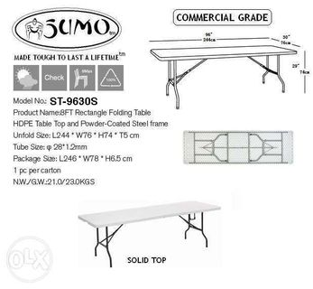8ft folding table and chairs