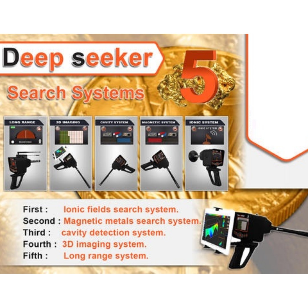 3d Scanner Gold Metal Detector Deep Seeker Device 35 Meters Depth