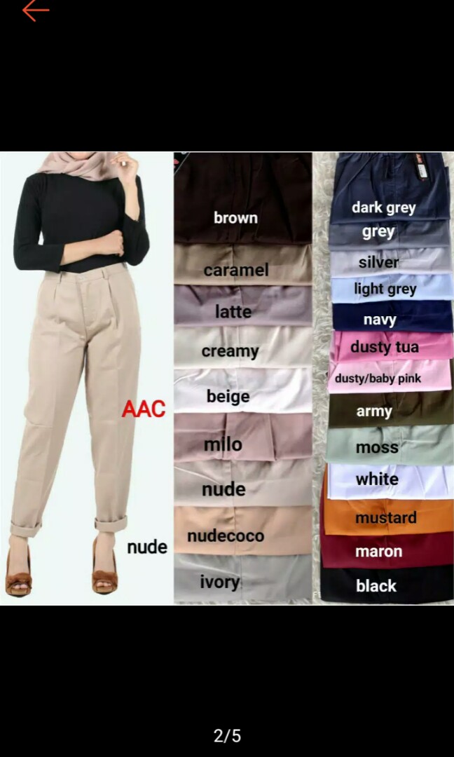 Baggy Pants Warna Nude Fesyen Wanita Pakaian Wanita Bawahan Di Carousell