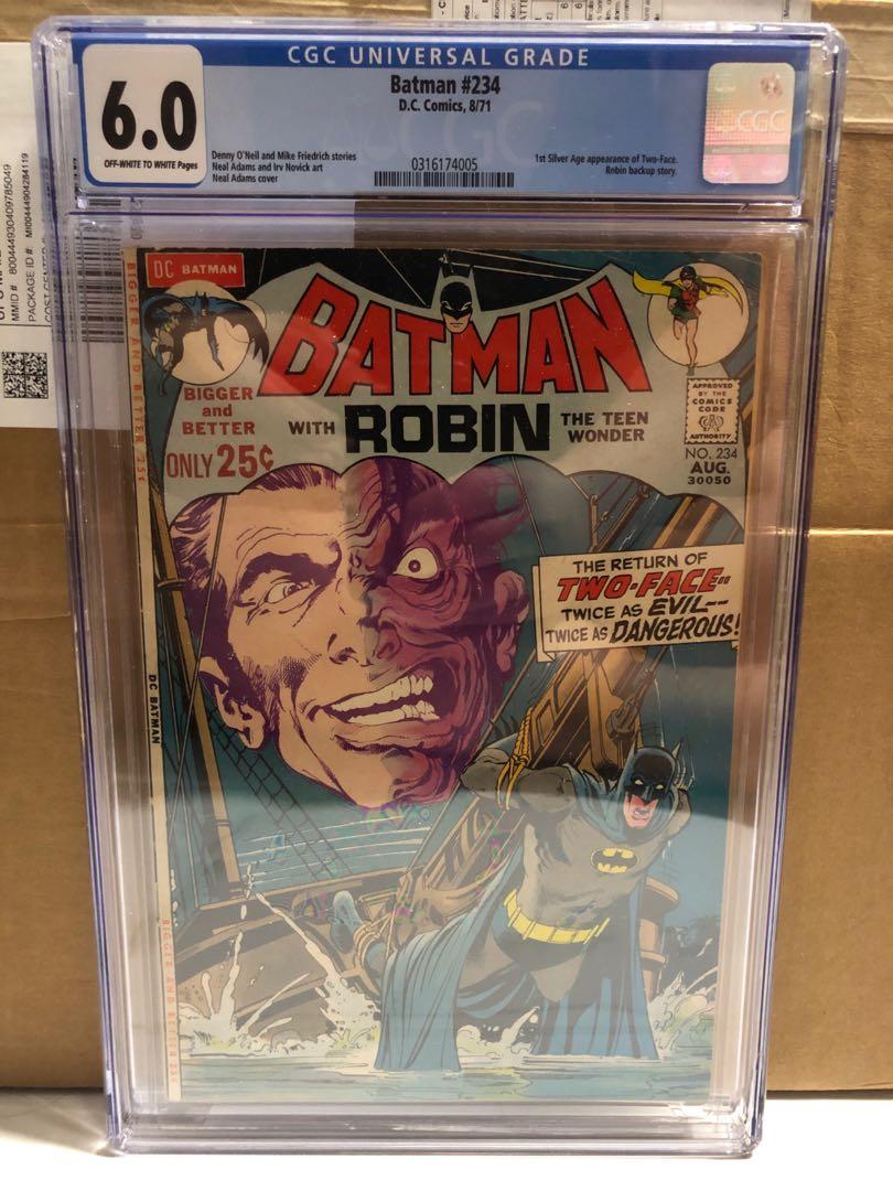 Batman #234 CGC  - 1st Silver Age appearance of Two-Face. Robin backup  story., Hobbies & Toys, Memorabilia & Collectibles, Fan Merchandise on  Carousell