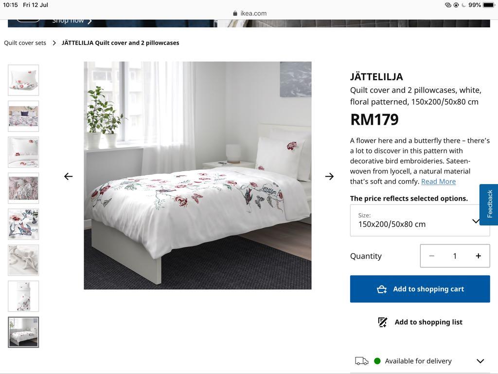 Brand New Ikea Quilt Cover Set Jattelilja On Carousell
