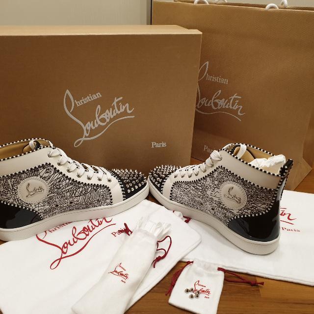 louboutin white trainers mens