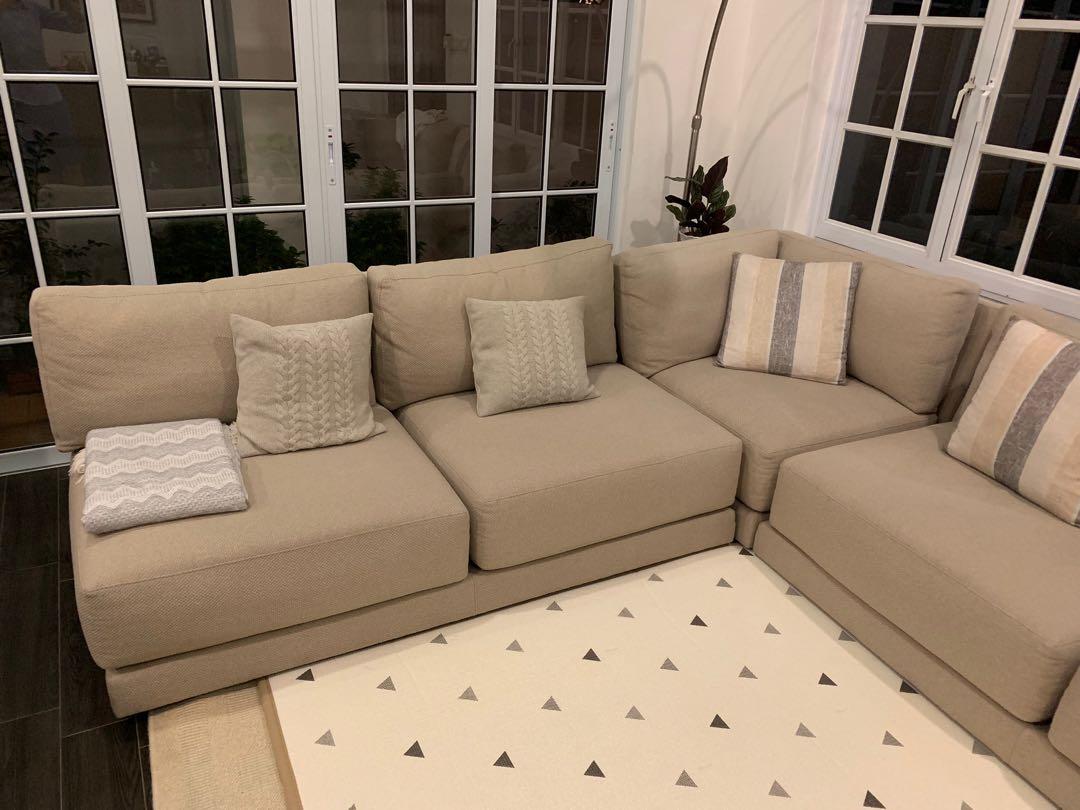 Crate And Barrel L Shaped Sectional Sofa 6 Seater Furniture