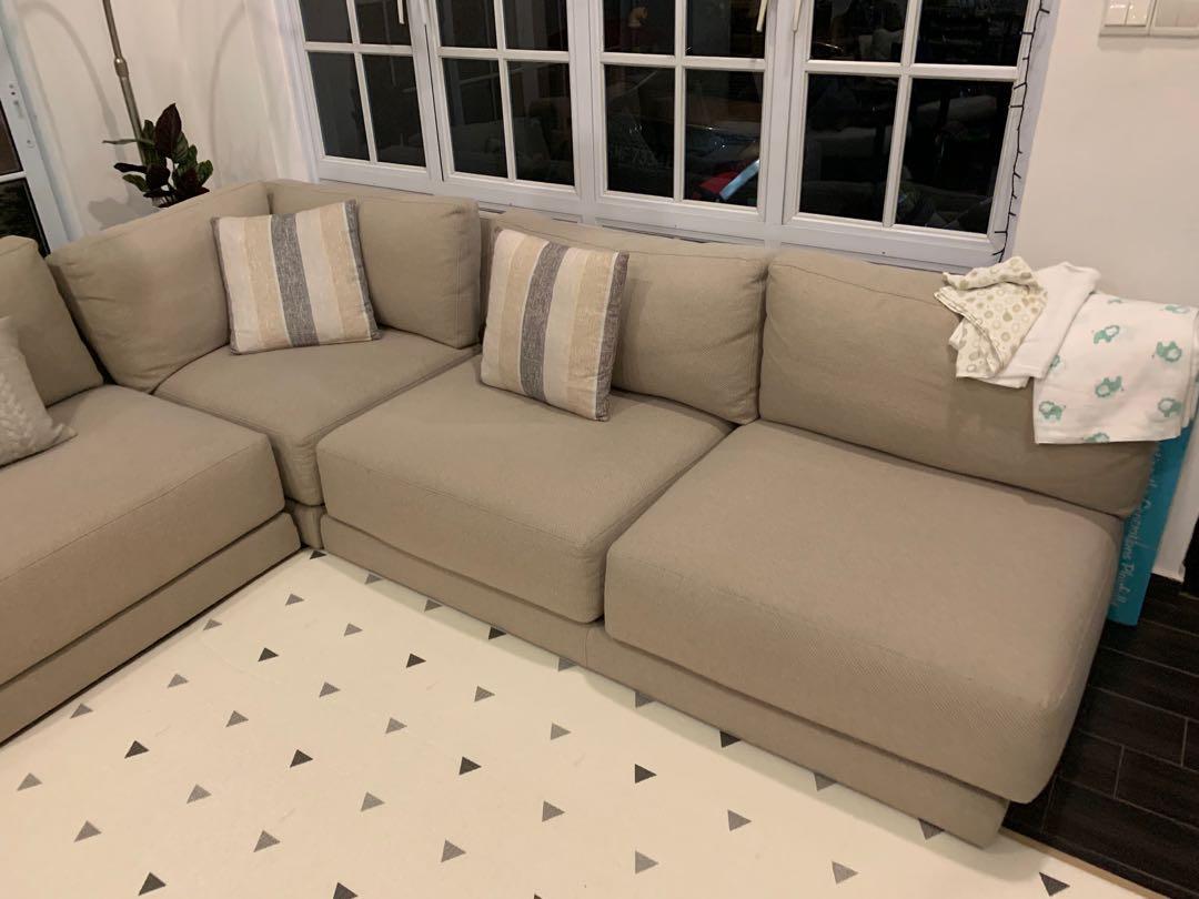 Crate And Barrel L Shaped Sectional Sofa 6 Seater Furniture