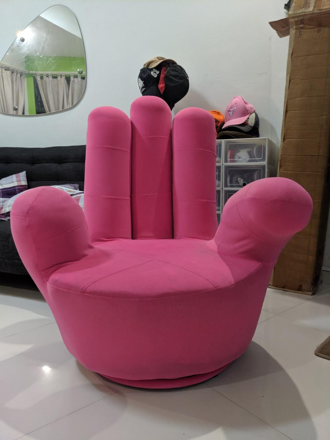 Ok swivel hand chair pink cheap