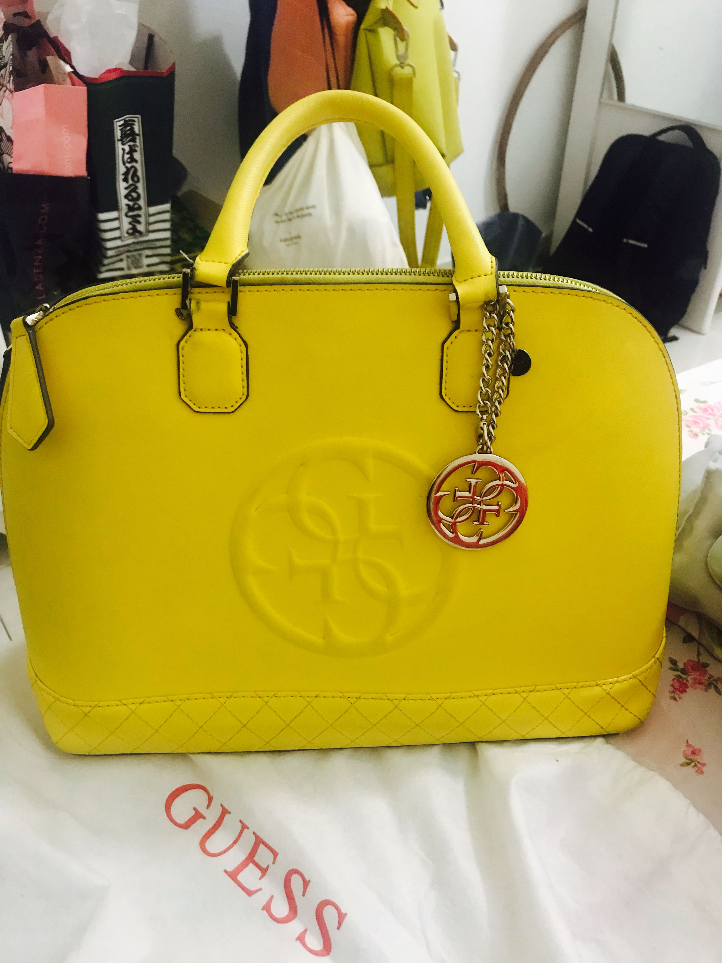 Guess bag yellow with long straps