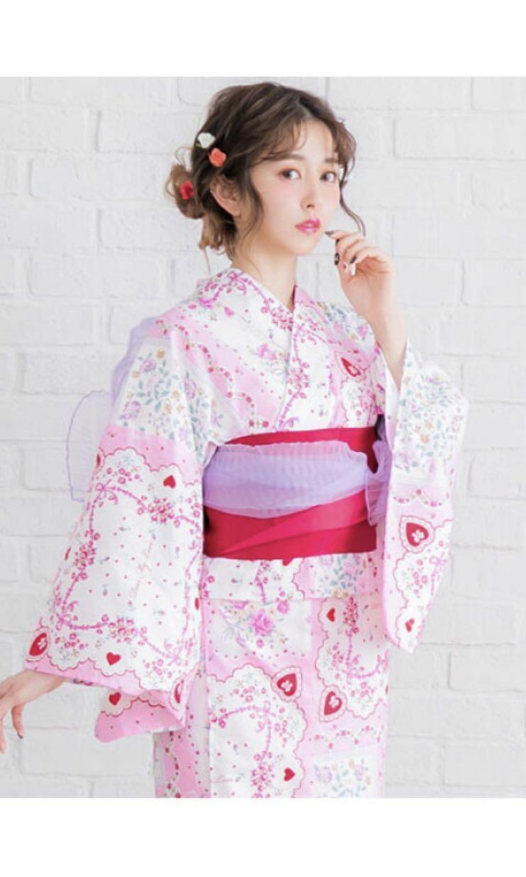 Treat ürself vintage lace Yukata ピンク