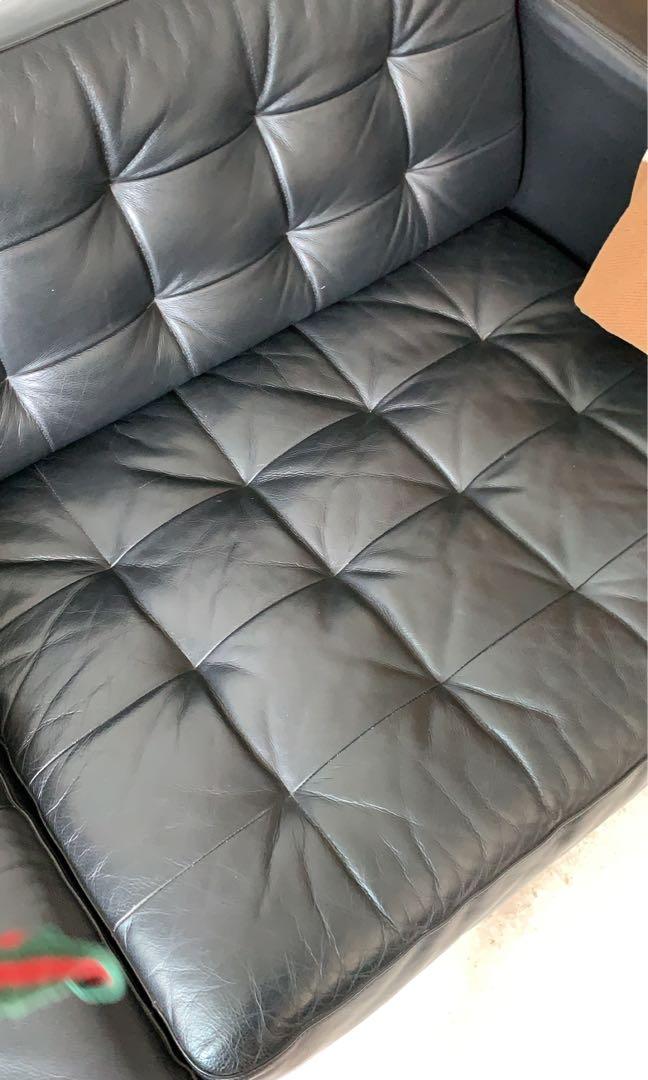 Leather Landskrona Ikea 3seater Sofa & footrest/stool, Furniture & Home Living, Furniture