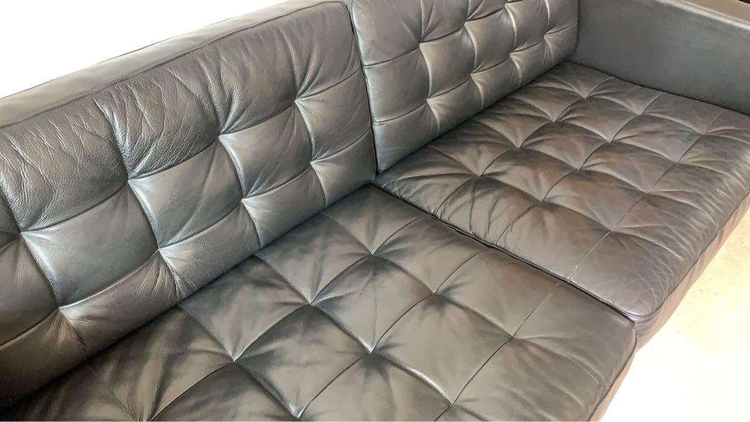 Leather Landskrona Ikea 3seater Sofa & footrest/stool, Furniture & Home Living, Furniture