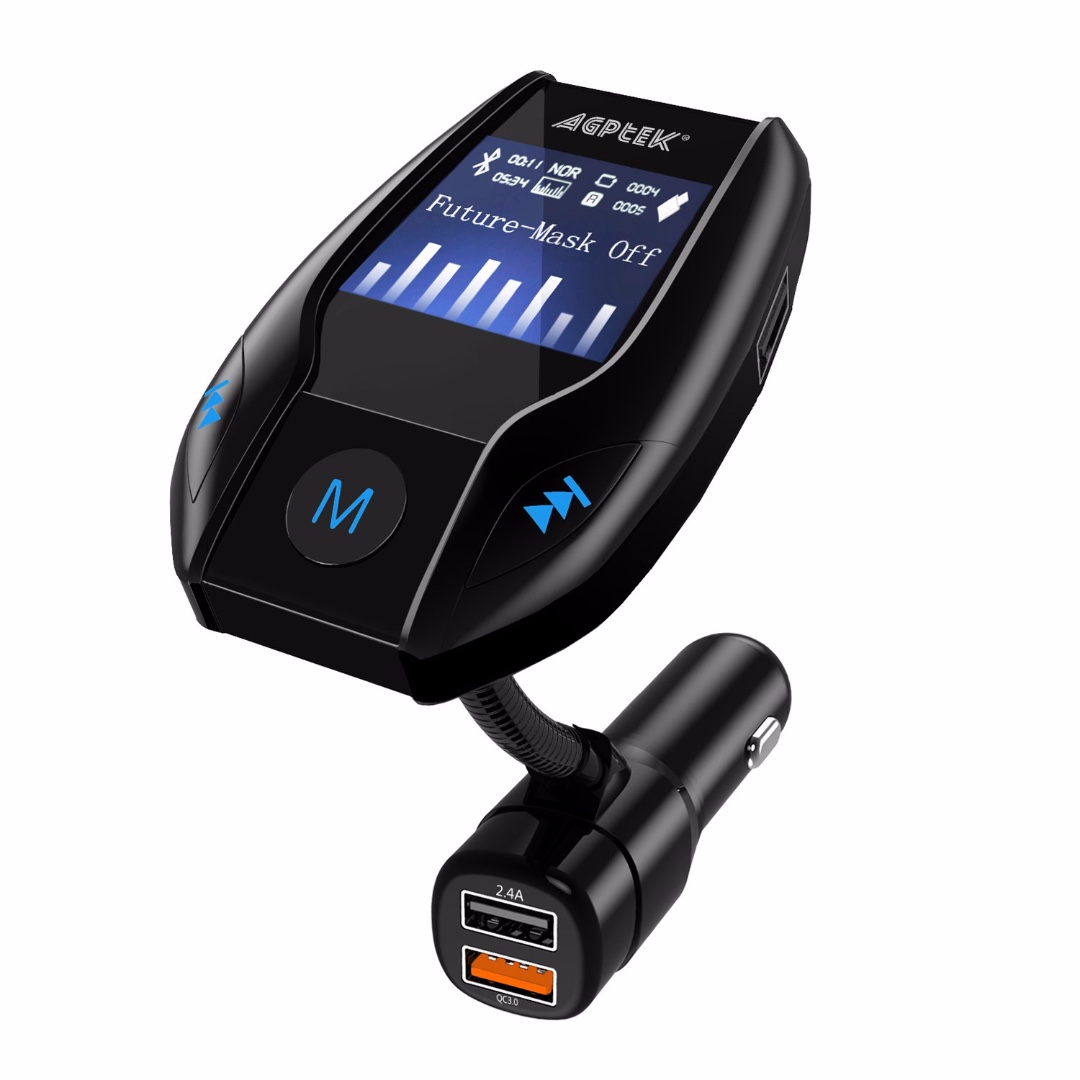 MYPIN AGPtEK Bluetooth FM Transmitter With Quick Charge 3.0 Wireless In