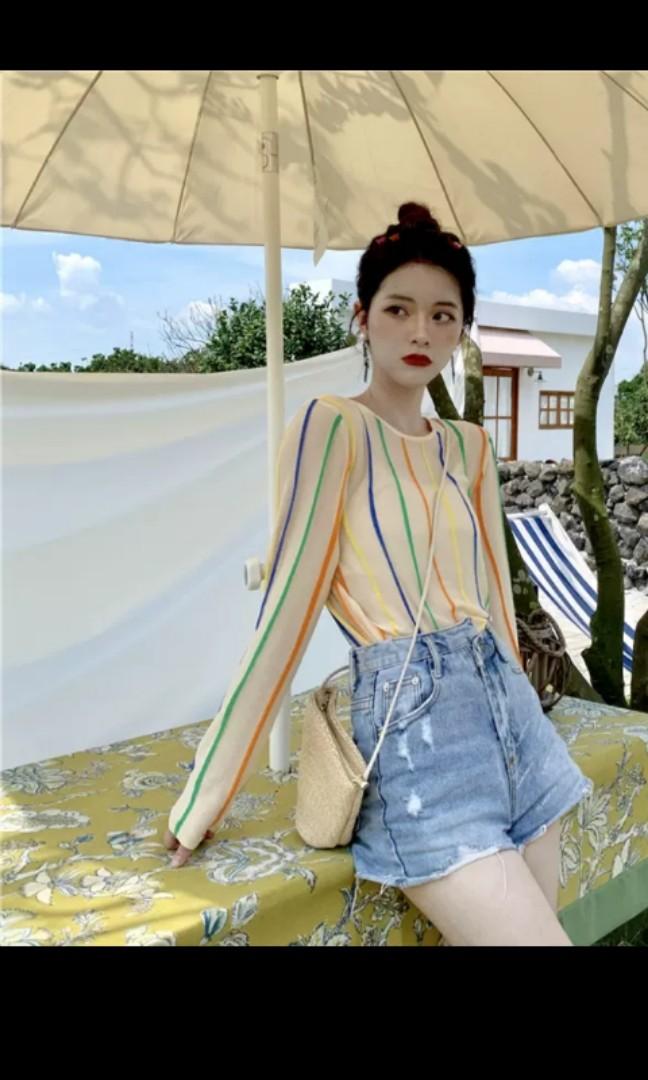 long sleeve high neck mesh top