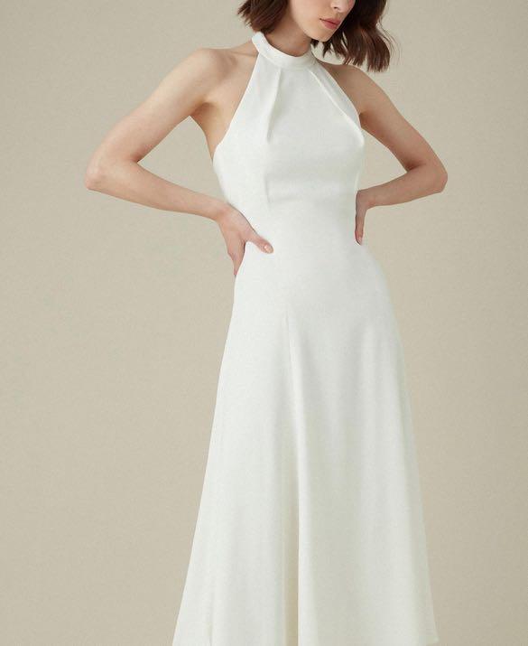 Karen millen white online halter neck dress
