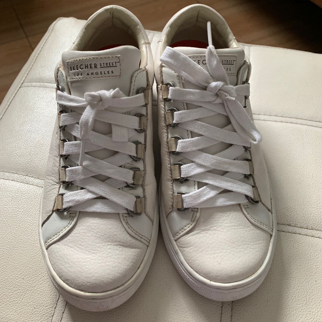 skechers white gym shoes