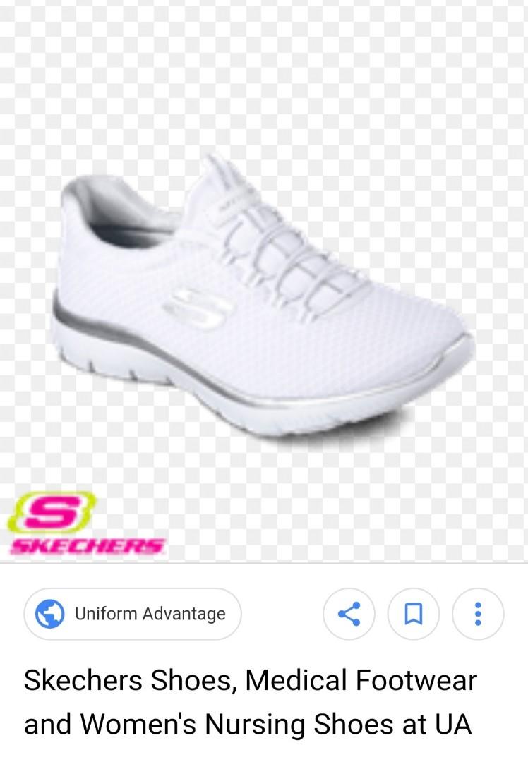 skechers white nursing shoes
