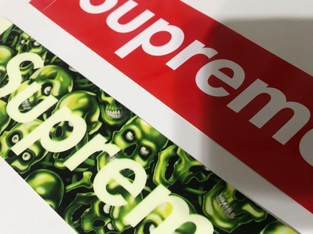 Supreme Stickers Skull glow in the dark Luxury Accessories on Carousell