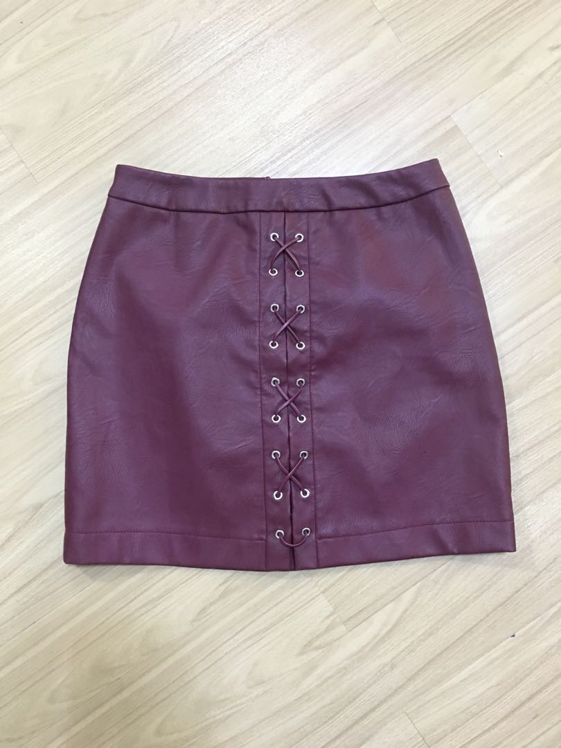 Terranova High Waist Leather Skirt, Women's Fashion, Bottoms, Skirts on ...