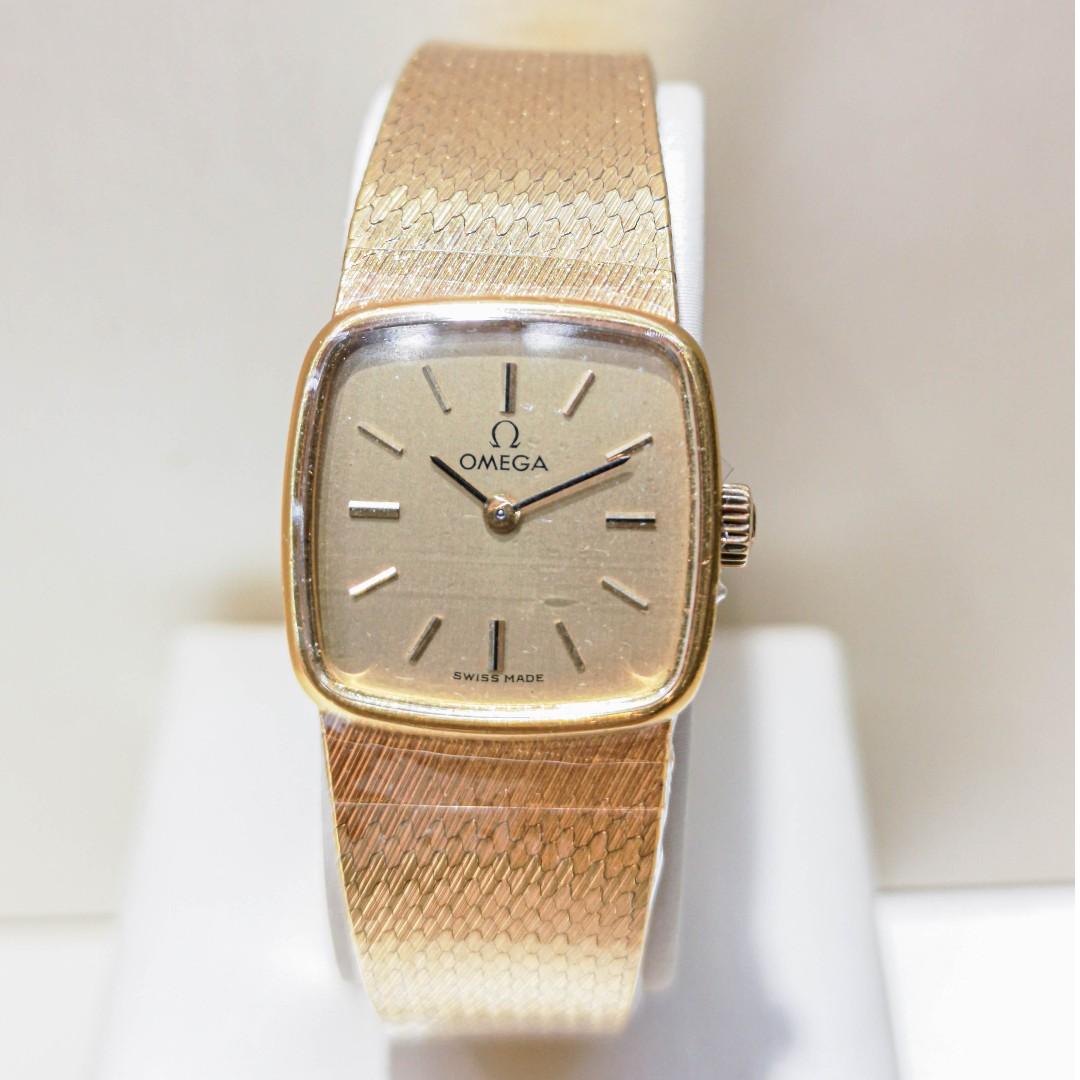 Omega 18k gold ladies watch hot sale vintage