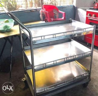 stainless 3 layer service food cart