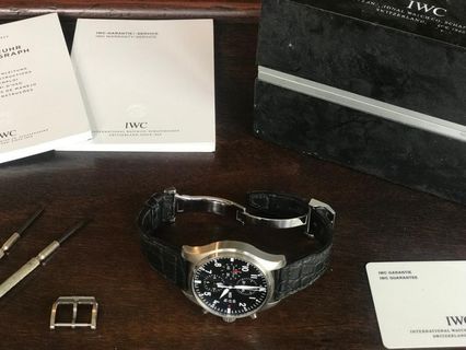 IWC Pilots Chronograph IW377701 with IWC authentic deployment clasp