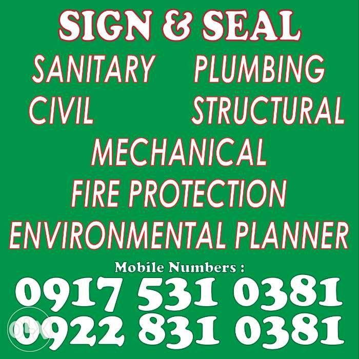Sign and Seal Sanitary Engineer Plumbing Mechanical Fire Structural