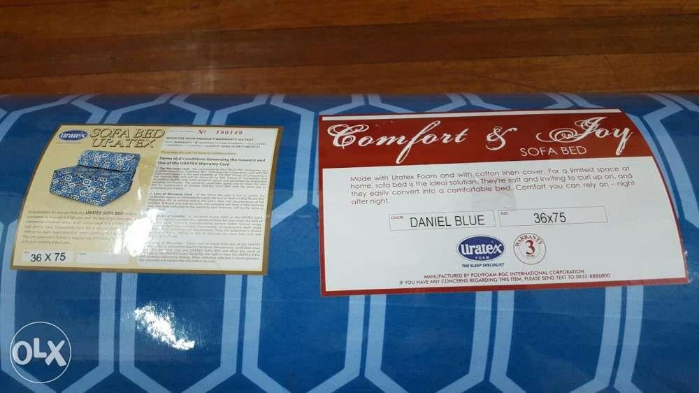 Uratex COMFORT and JOY sofa bed (Category: Bed Frames & Mattresses) located in Manila. Submitted by yankeeh30 (Listing ID 239332917, Image 2). Description: Uratex comfort and joy sofabed 100% original with 3yrs warranty Brand new item direct from the uratex factory Price posted is for the size single 7.5x36x75 Other sizes are also available (semi-double, full double, queen) Free delivery within sta.cruz, tondo and binondo Manila areas only Please