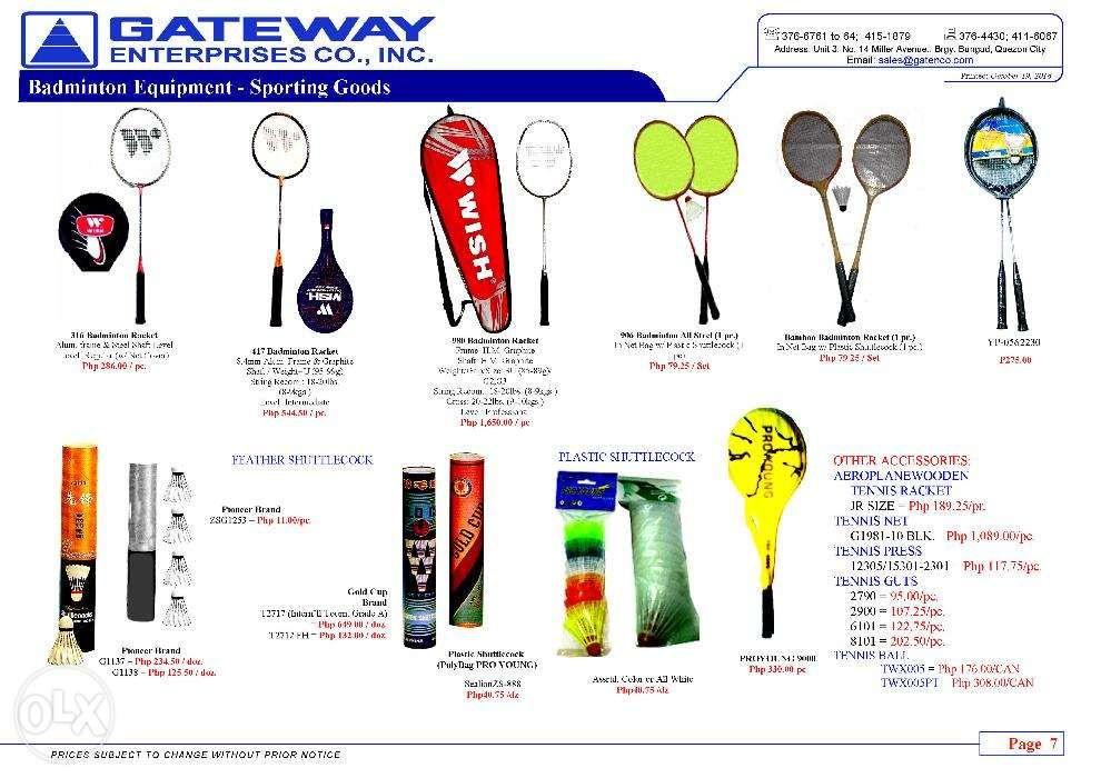 Badminton Equipment List