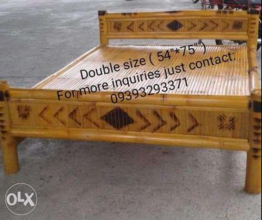 Bamboo bed with design