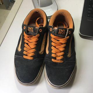 VANS 黑橘 火焰 板鞋