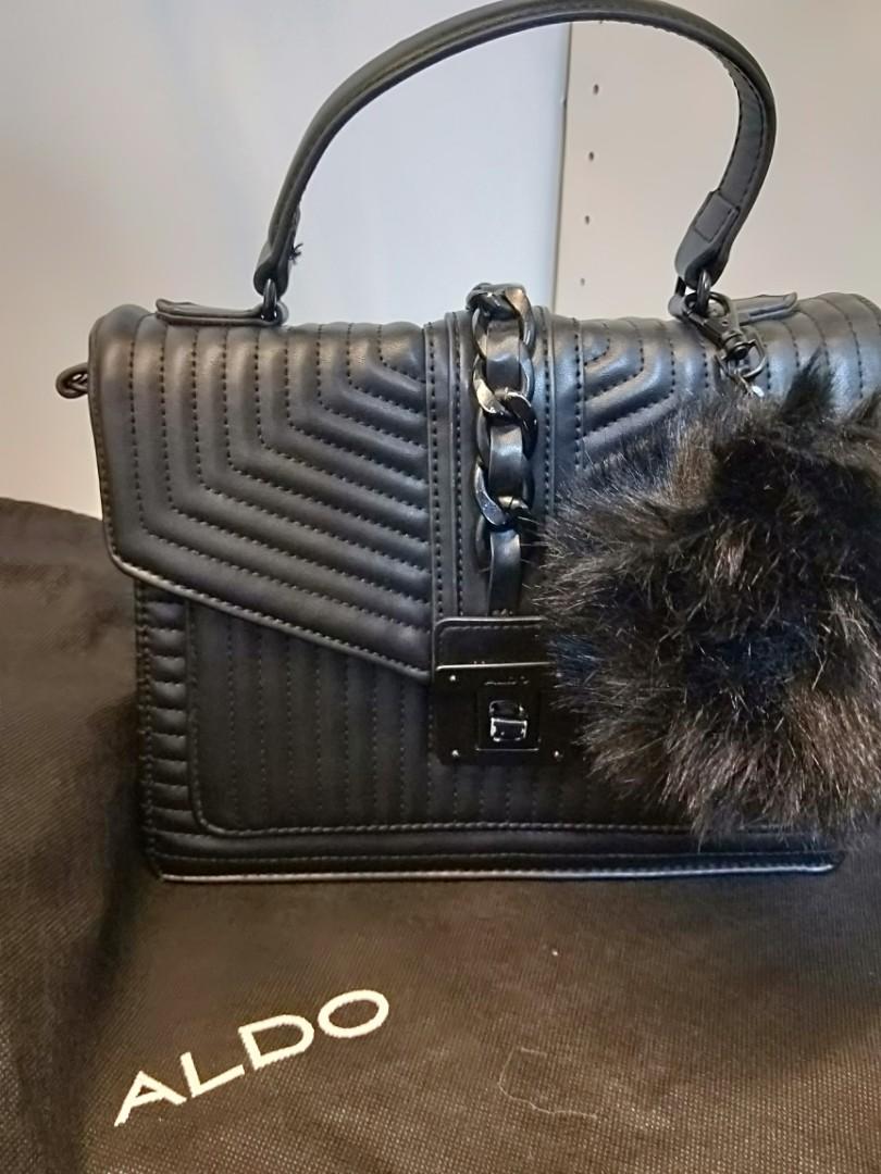 Aldo Black Leather Top Handle Sling Bag Women S Fashion Bags