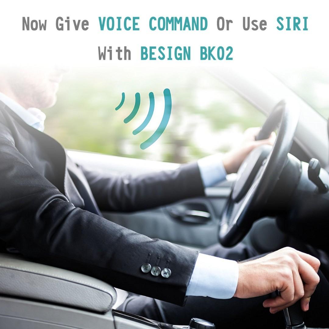 Besign BK02 Bluetooth 5.0 incar Speakerphone, Wireless Car Kit for HandsFree Talking & Music