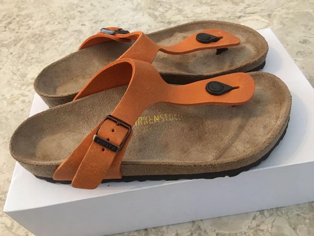 birkenstock gizeh orange