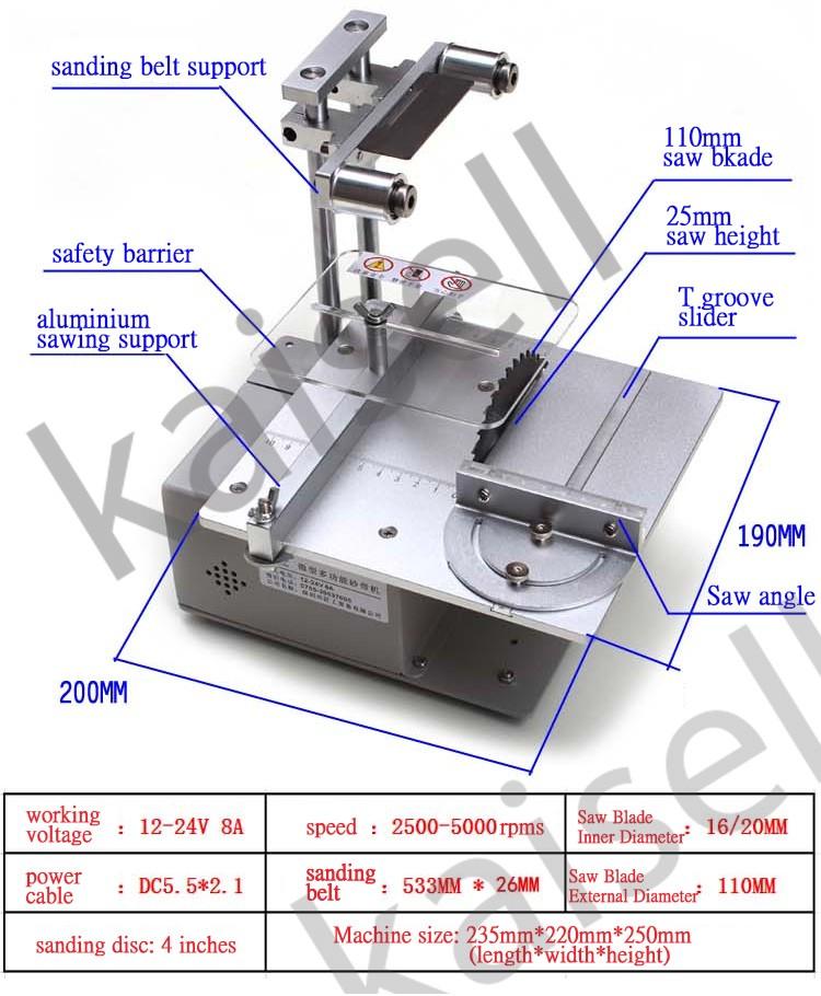 brand new mini 4 in one multi tool workstation table saw , band sander