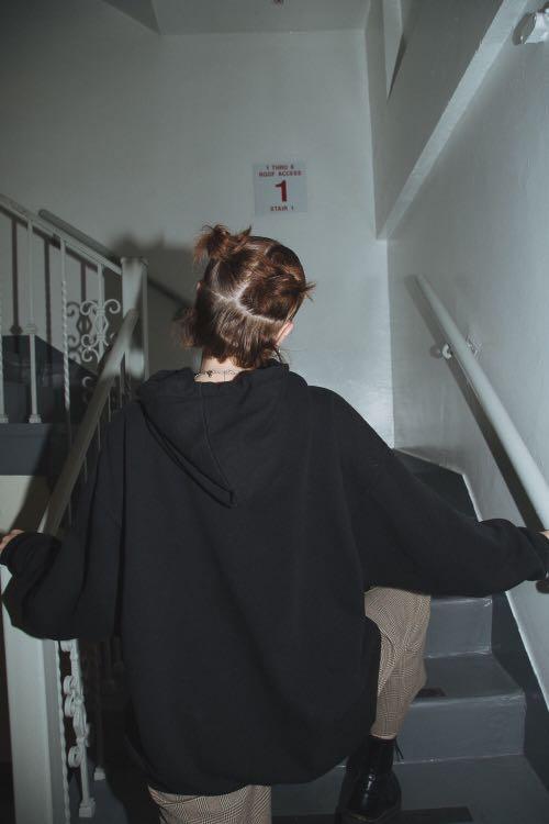 Brandy melville black hoodie with butterfly deals
