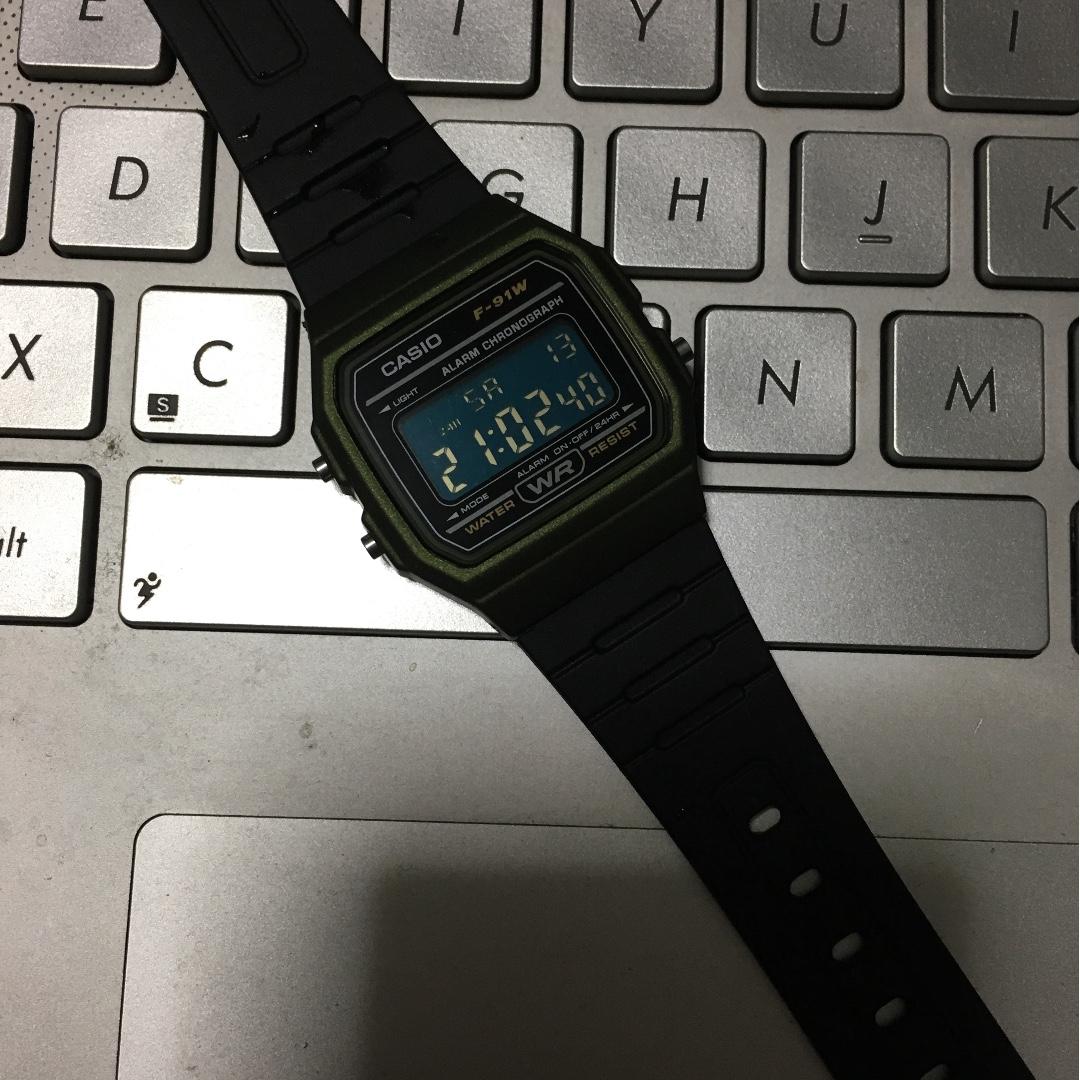 Casio f91w green outlet