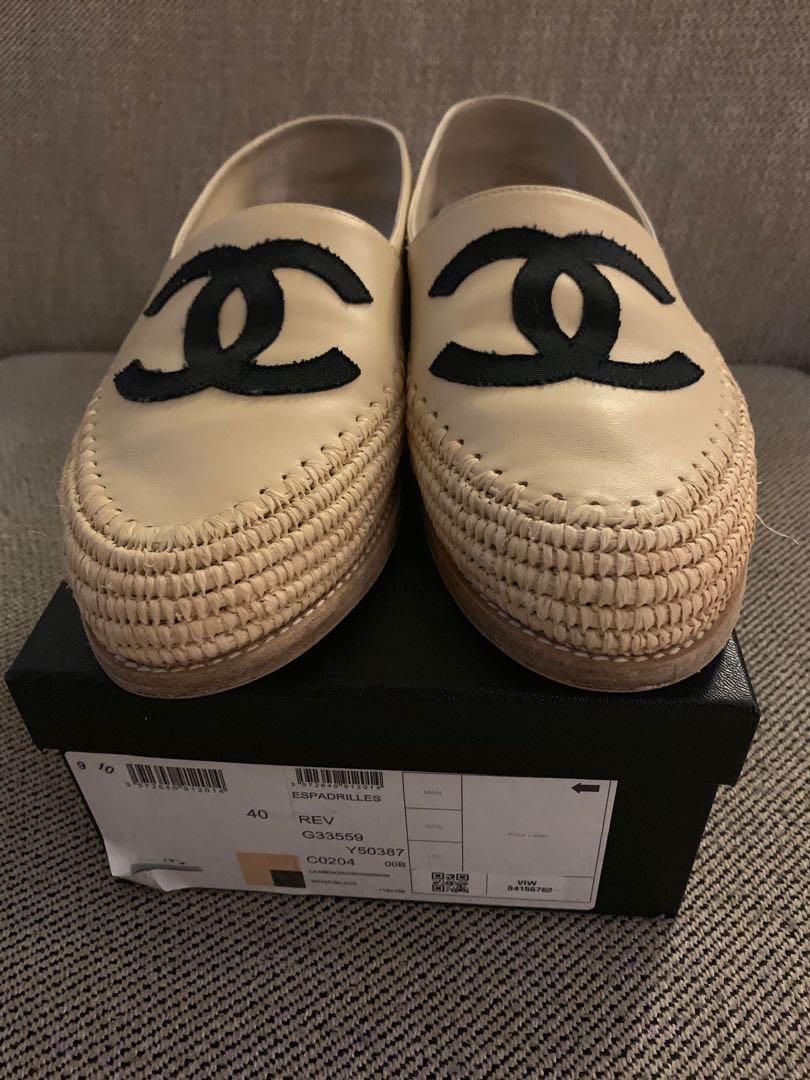 Chanel Lambskin Beige Espadrilles Women s Fashion Footwear