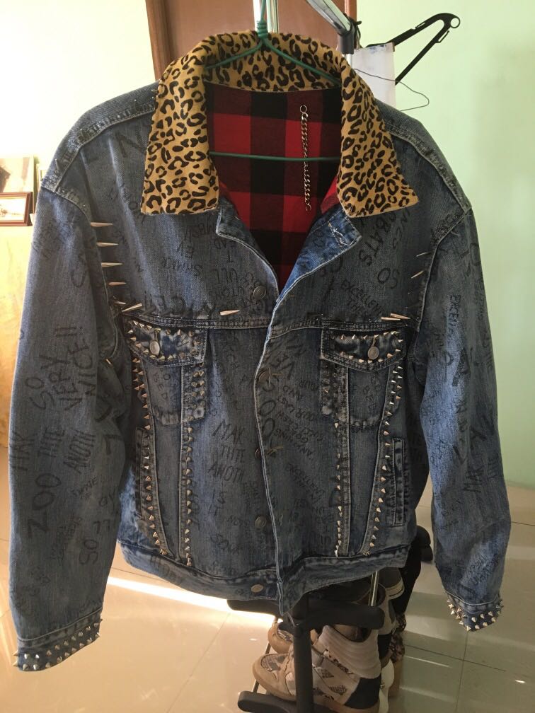 denim jacket with spikes