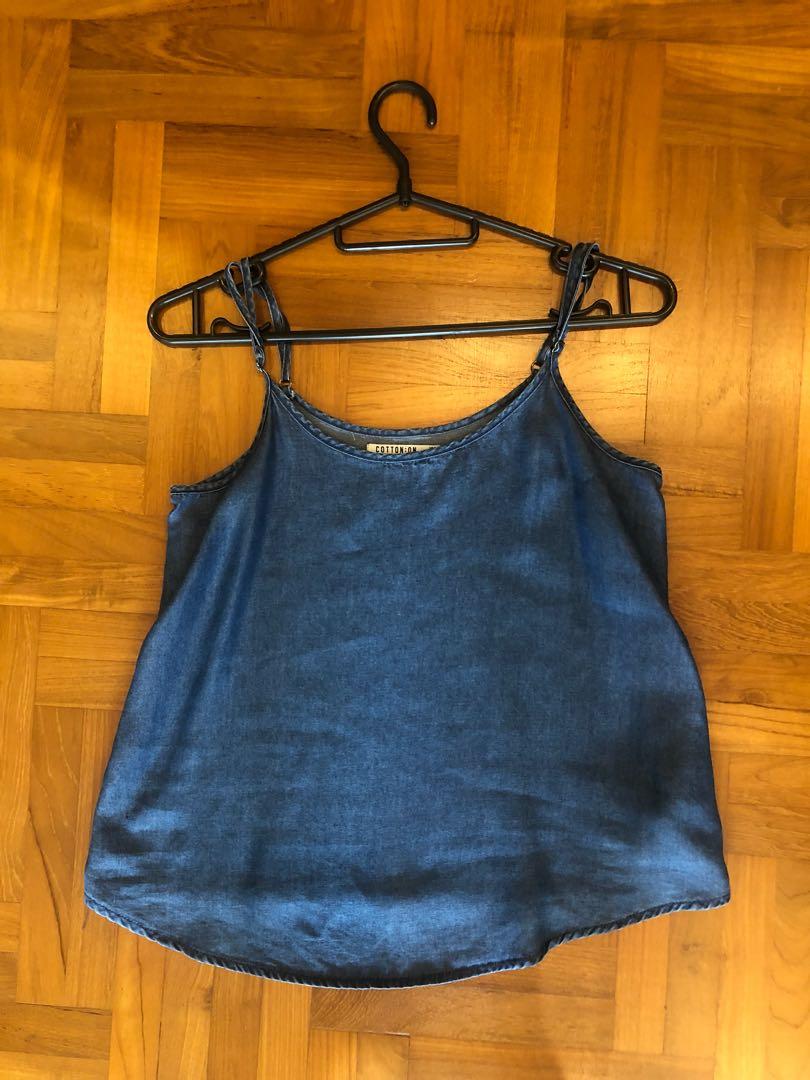 denim spaghetti strap top