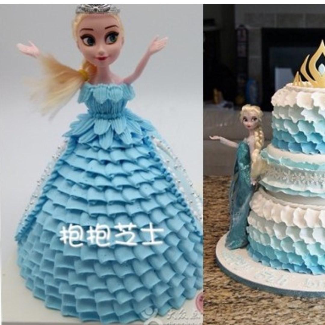 Elsa Frozen Anna Princess Doll Cake Topper Food Drinks Baked