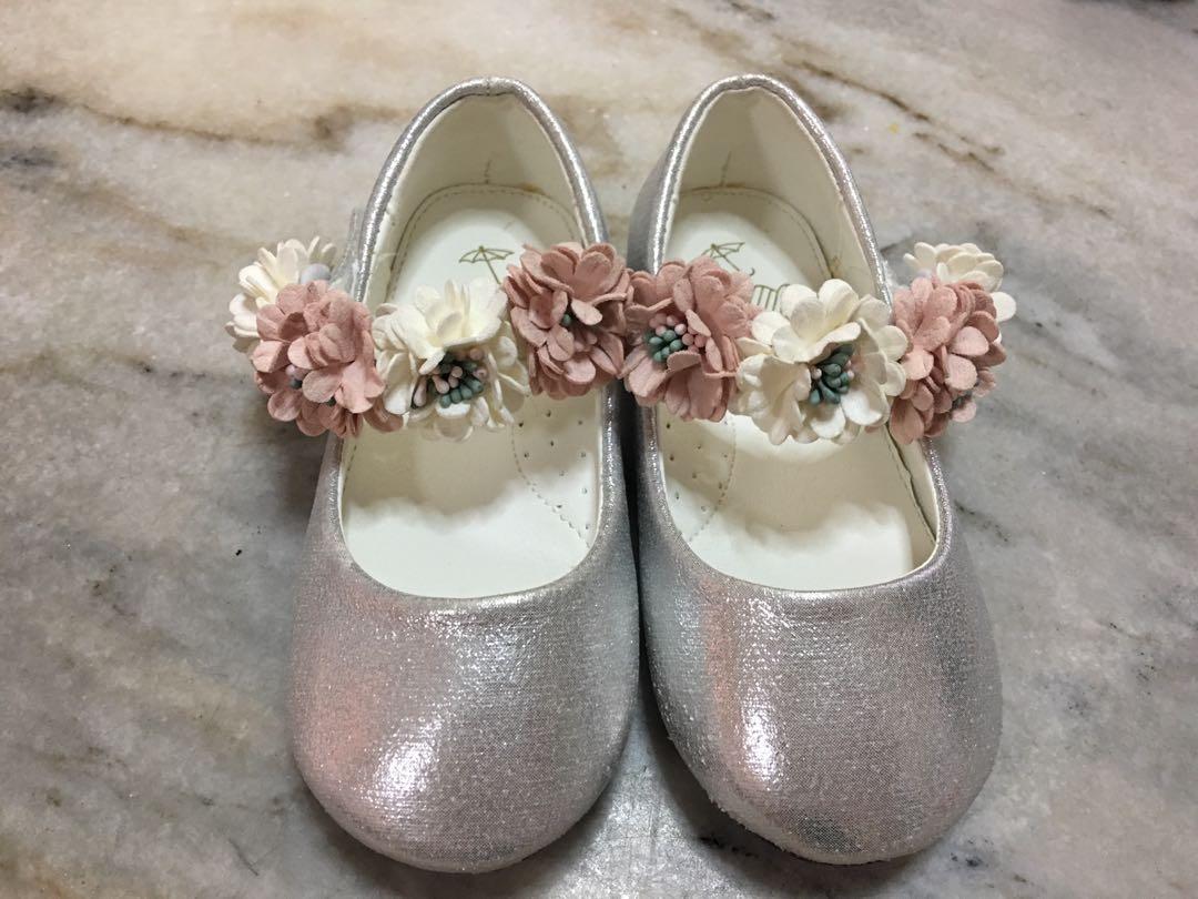 grey flower girl shoes