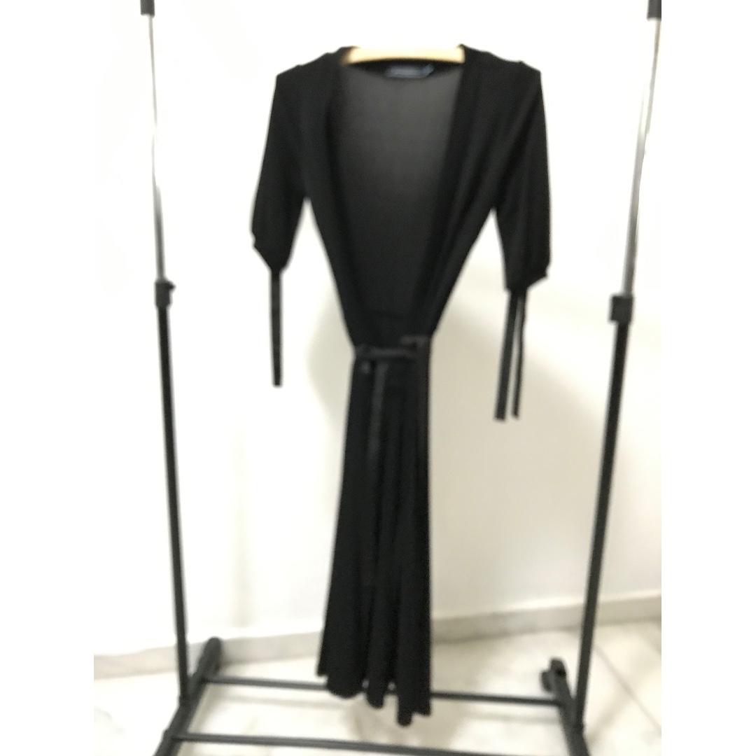ladies black wrap dress