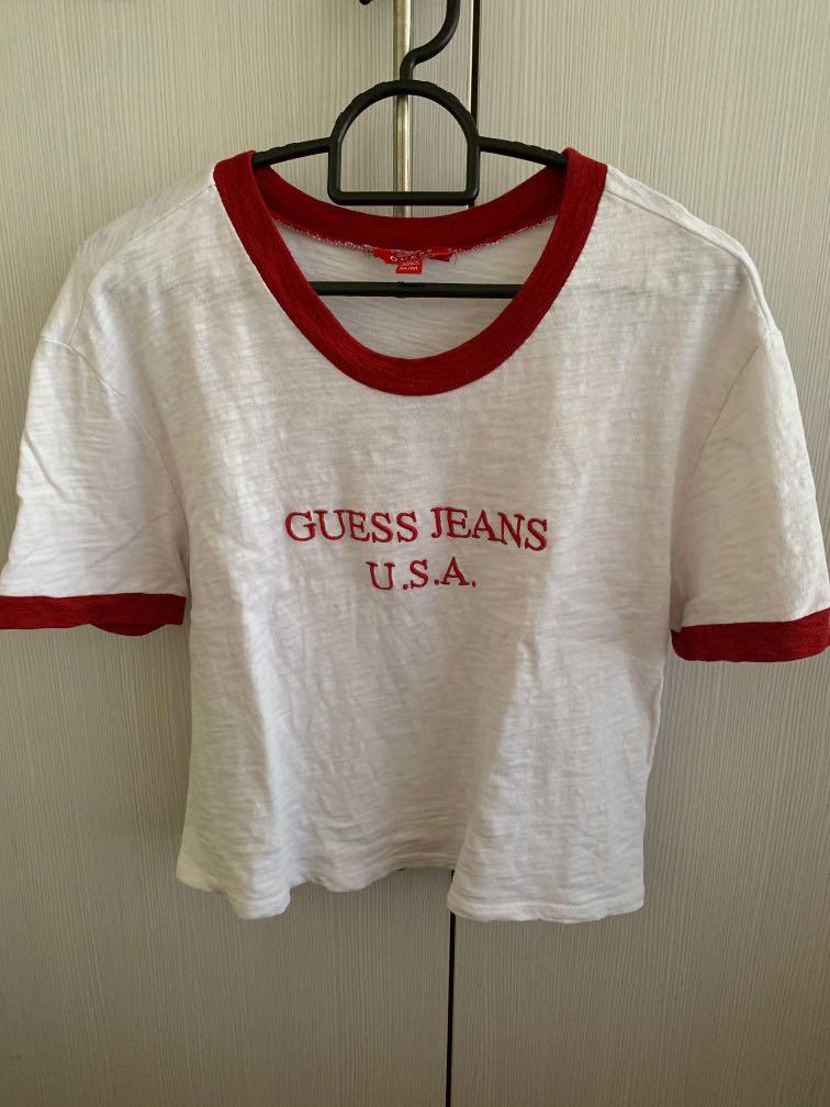 guess crop top shirt