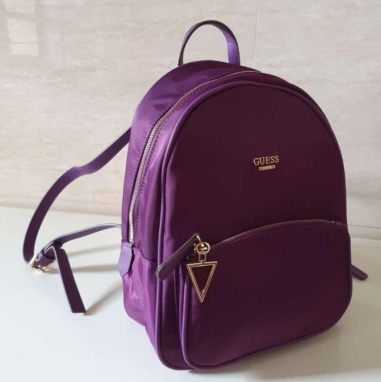 Guess Rock Beat Nylon Backpack Plain Violet Women s Fashion Bags Wallets Backpacks on Carousell