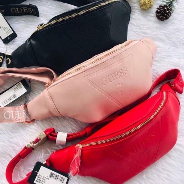 guess waist bag red