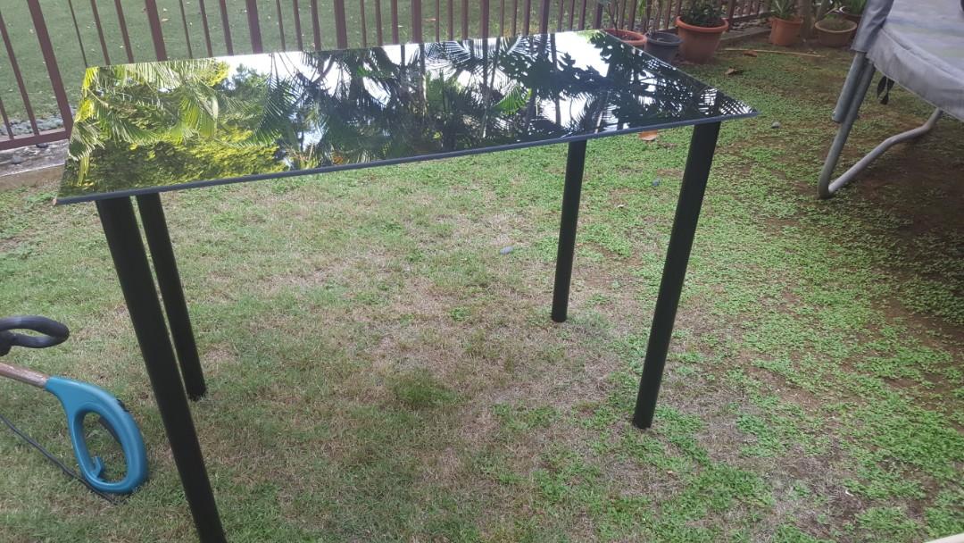 Ikea black glasstop table, Furniture & Home Living, Furniture, Tables