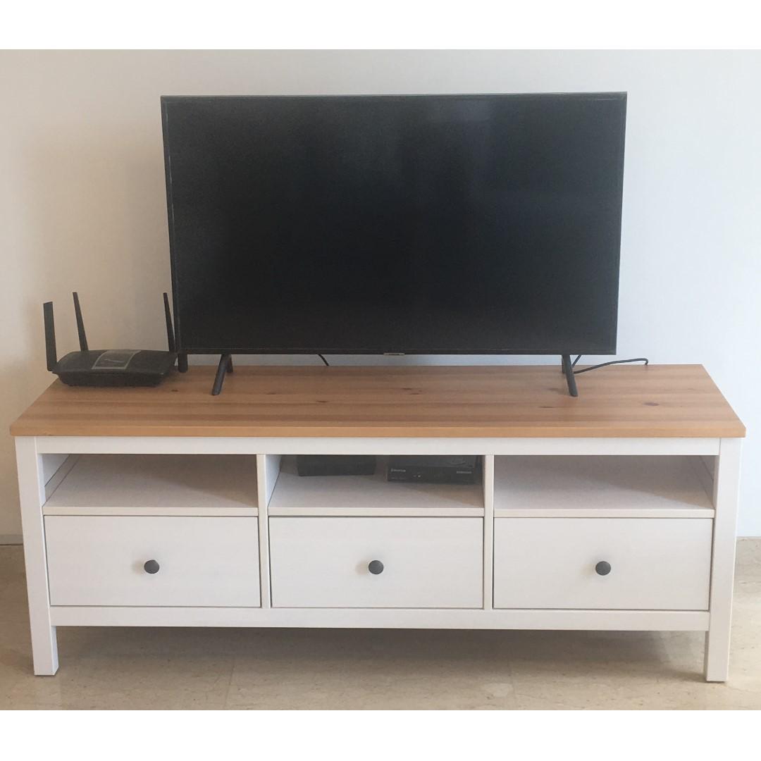 Ikea Tv Stand White Grey Furniture Shelves Drawers On