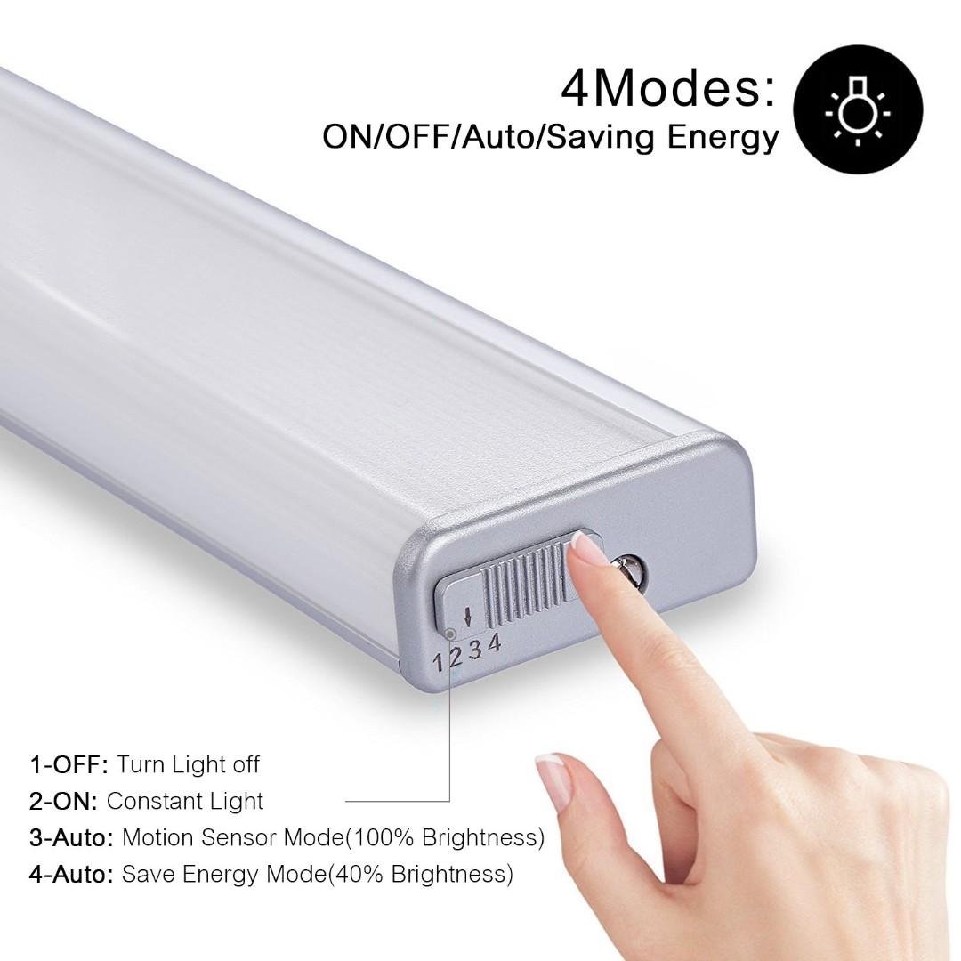 (K430) Lofter Motion Sensor Light Rechargeable Stickon 27 LED Aluminum