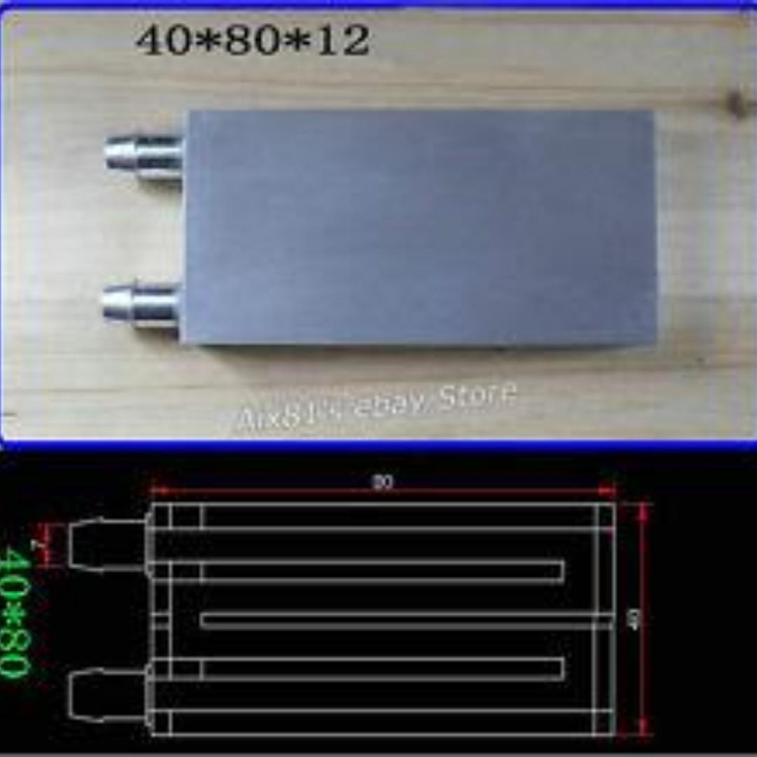 M Type Flow Channel Aluminium Water Cooling Block 80 x 40mm, Sports