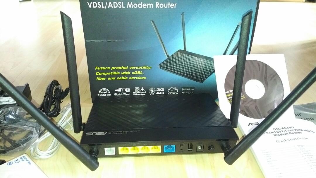 Asus DSL-AC55U Modem Routeur Vdsl2/adsl2 AC1200 Beamforming