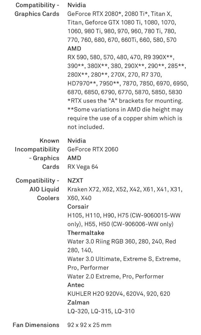 NZXT Kraken G12 GPU Liquid Cooling Mounting Kit for computer graphic